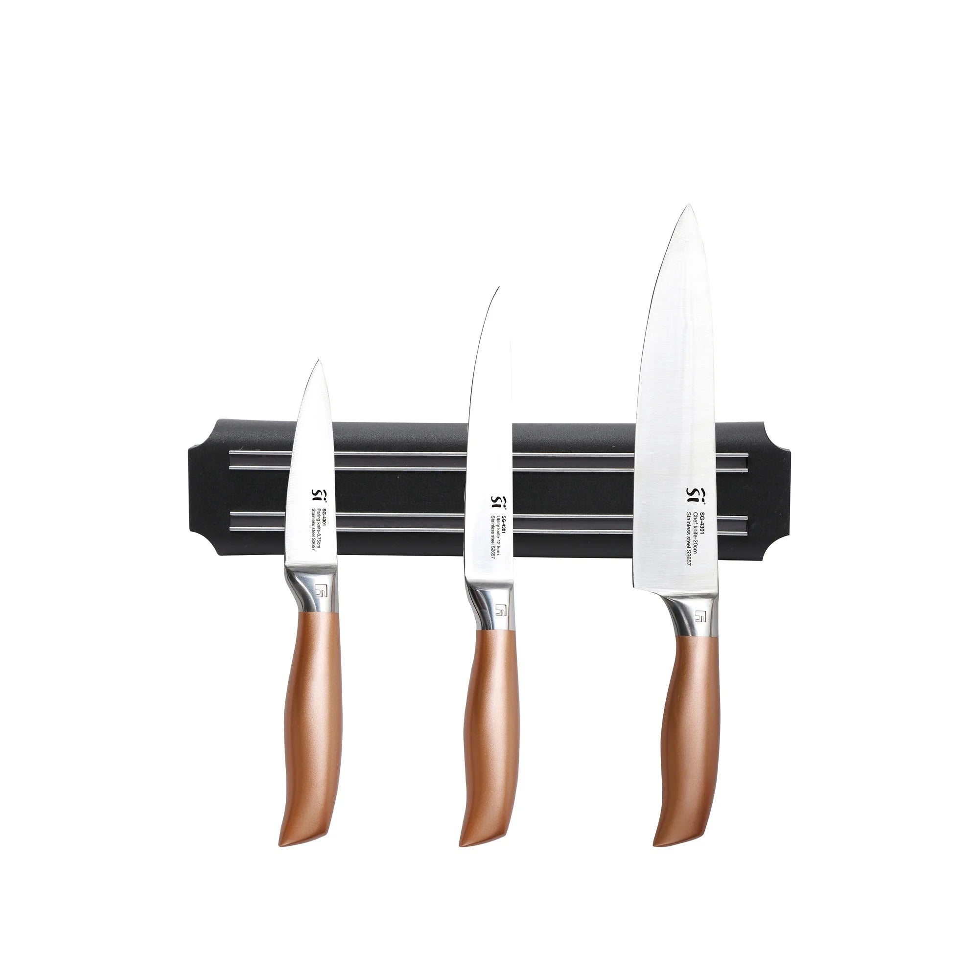 4-piece knife set stainless steel and copper
