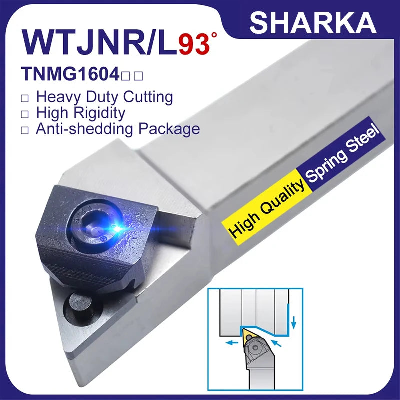 SHARKA WTJNR1616H16 WTJNR2020K16 WTJNR2525M16 WTJNR3232P16 WTJNR WTJNL TNMG160404 External Turning Tool CNC Tool