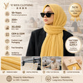 New Arrival Women Muslim Plain Shawl Crepe Crinkle Scarf Summer Cotton Viscose Hijab MegaBDM