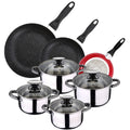 SAN IGNACIO 3-PIECE FRYING PACK 16CM 20CM 24CM + 8-PIECE STAINLESS STEEL COOKWARE SET
