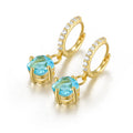Jewelry Gemstone Drop Blue Topaz 925 Sterling Silver Dangling Earrings