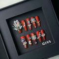 126-130 Handmade 10-Piece Coffin ABS French Style Press-On Nails Customized Wedding Style Handmade False Nails