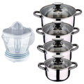 8-piece stainless steel cookware set suitable for induction hobs San Ignacio Premium Collection +- 40W Juicer - 1.2 Liter