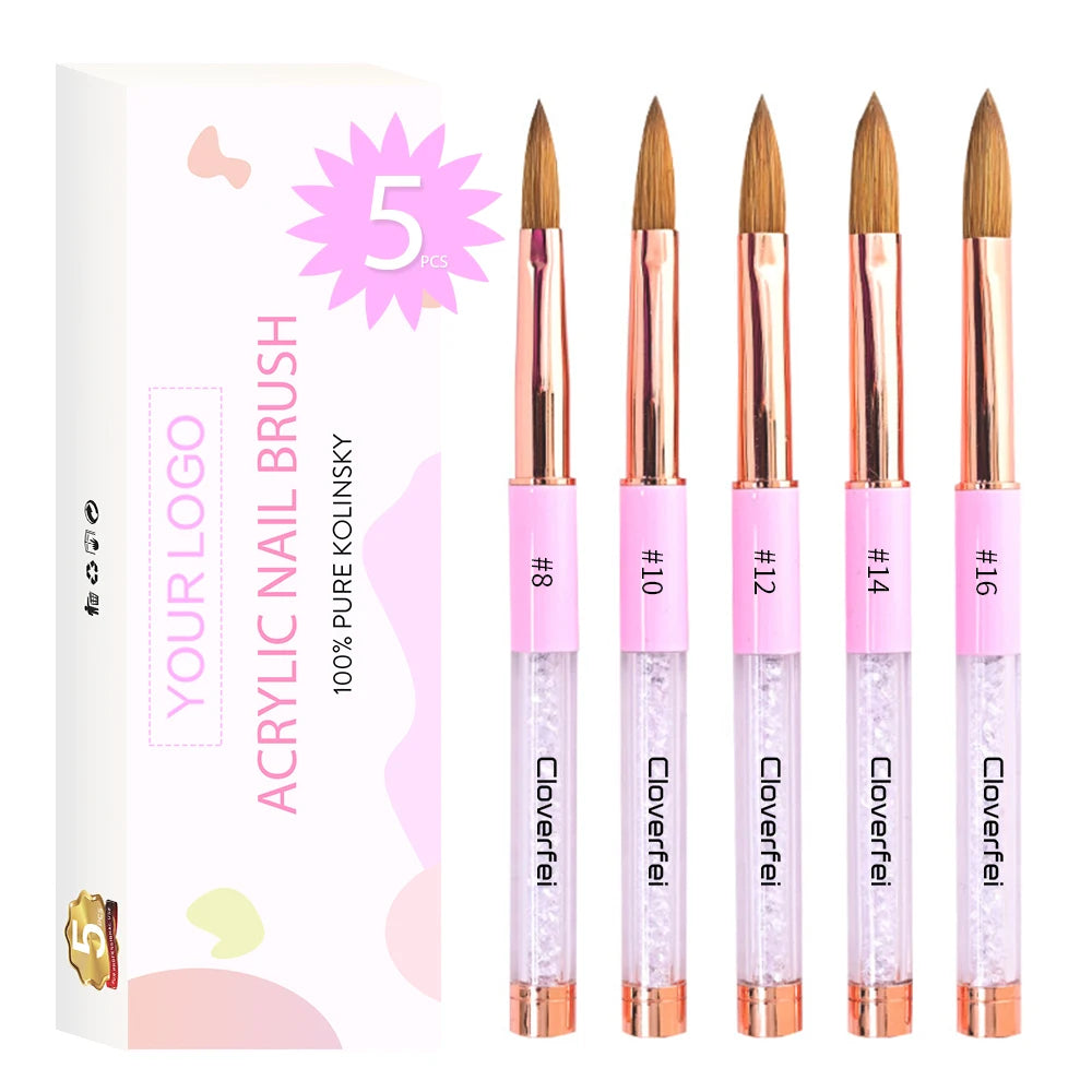 #8 #10 #12 #14 #16 Nail Art Brush Set Nail Polish Brush Kolinsky Acrylic Nail Brush