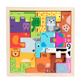 Hot Selling Animals Puzzle Traffic Themed Puzzle Wooden Puzzle Board for Toddlers Brain Toys