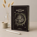 LABON Zodiac Self Care Journal A5 Black Leather PU Gilded Design Hardcover Daily Wellness Planner with Astrology Design