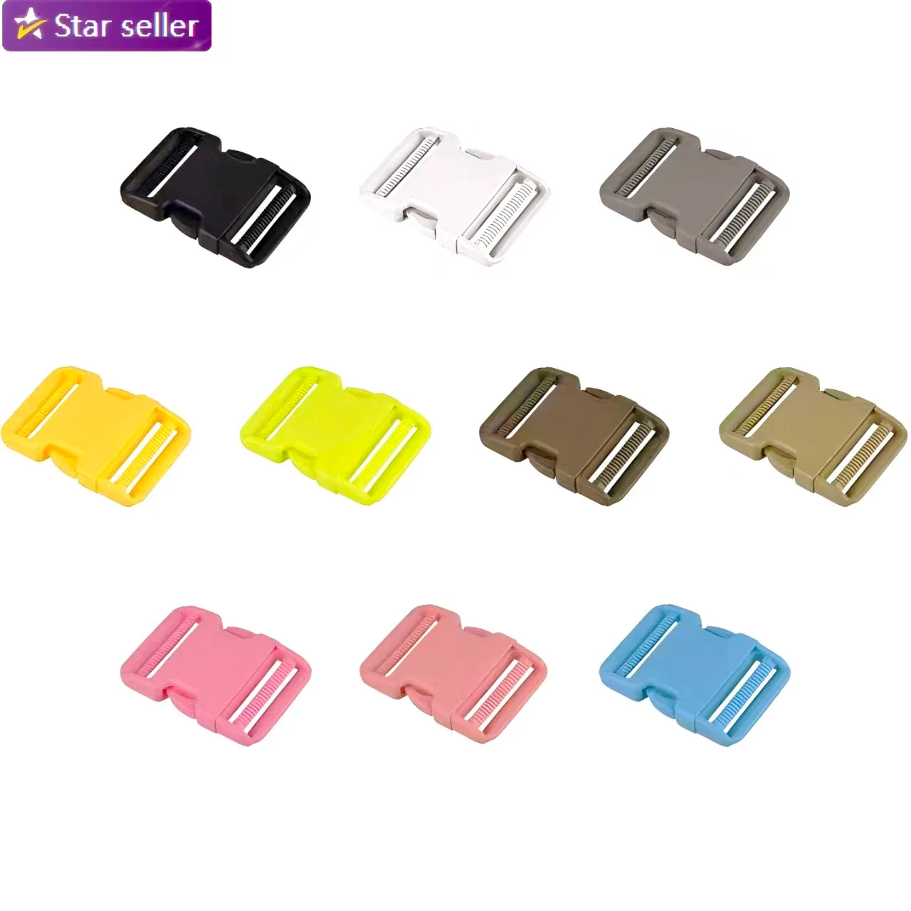 Heavy Duty 1.5'' Quick Release Dual Adjustable Plastic Buckle Belt Buckle Bag Strap Sliding Buckle Tactical Backpack Lock Buckle