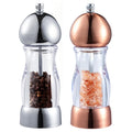 Refillable Plastic Spice Grinder Crusher Rose Gold Salt Mill Elegant Manual Transparent Acrylic Salt and Pepper Grinder Set