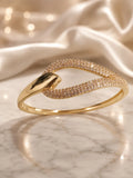 Resoul Silver Plated Pave Cubic Zirconia Bangle Bracelet Luxury Delicate Cuff Jewelry Women Daily Wear Party MegaBDM
