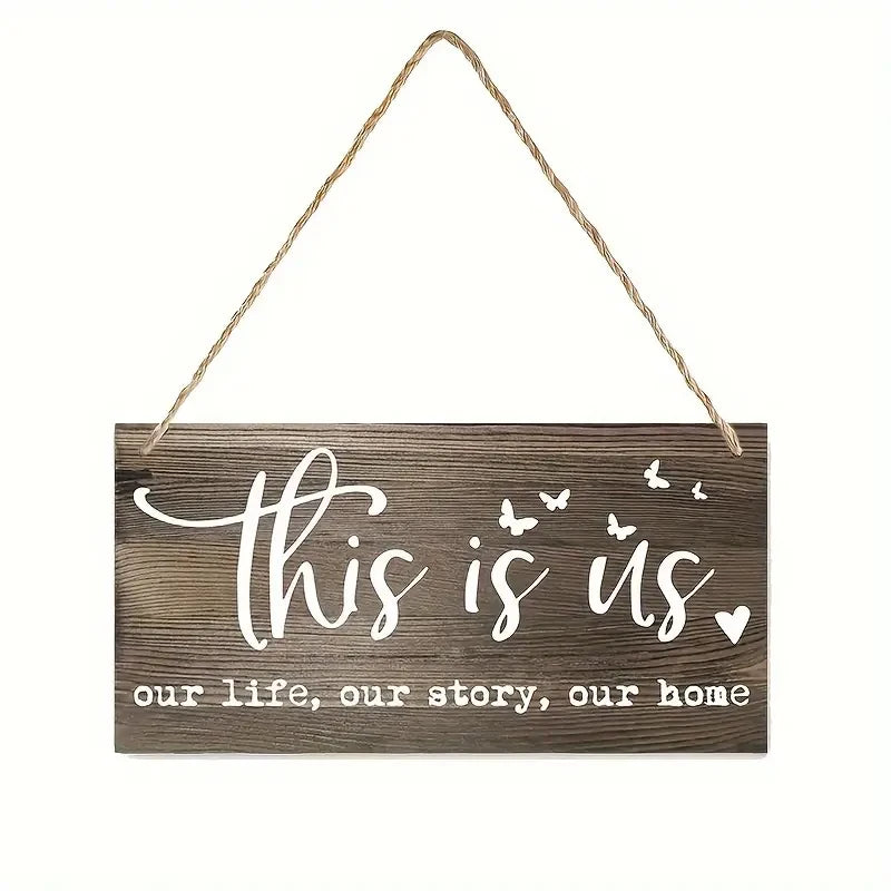 Playwood Board Rustic Farmhouse Wall Decor Wooden Crafts Decorative Pendant Sign for Bathroom Hanging Wooden Plank Sign