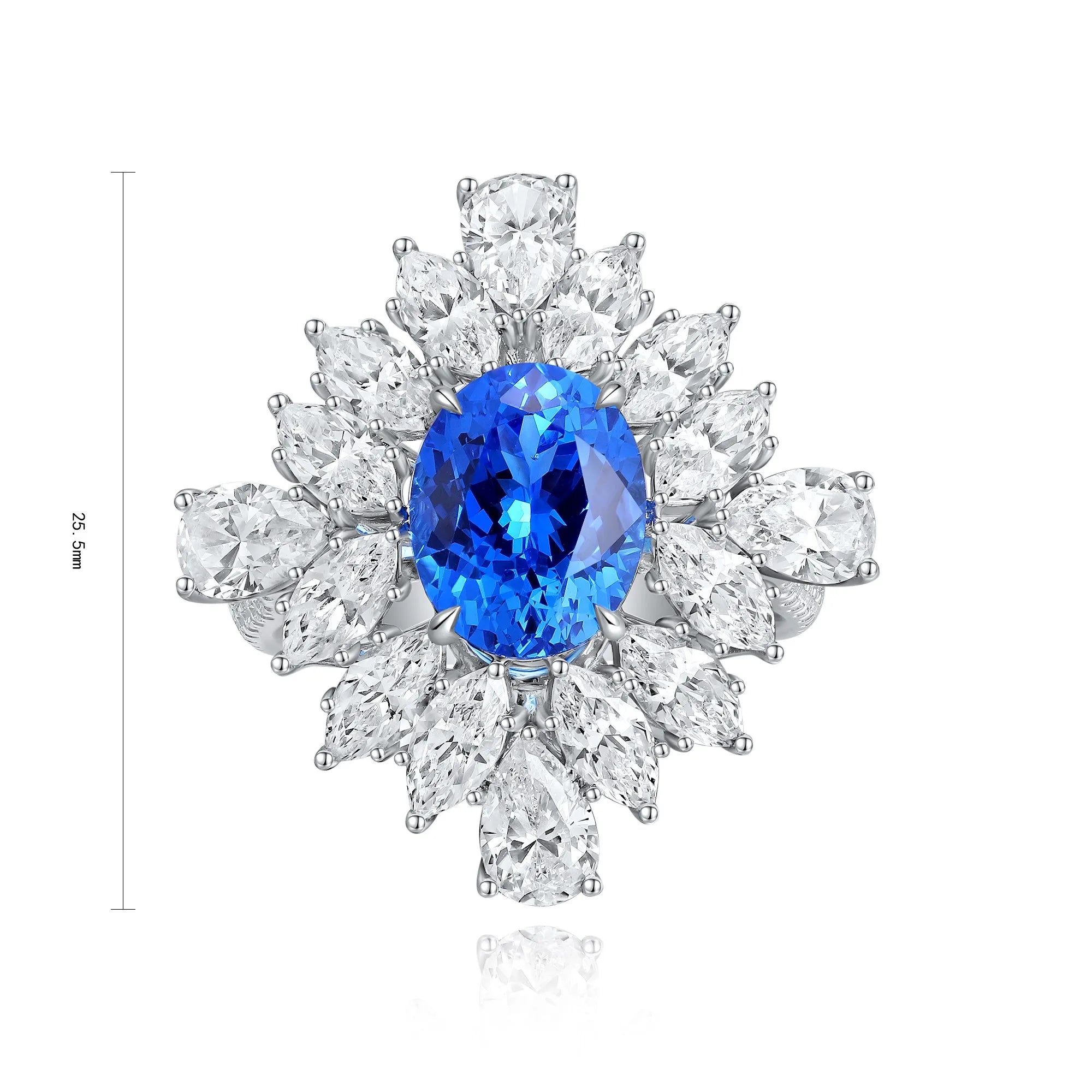 2025 Luxury GRA Lab Grown Cobalt Spinel Gemstone Rings 925 Sterling Silver Wedding and Anniversary Couple Set