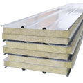 Wholesale Hot Style 50mm 75mm 100mm Insulated Rock Wool A-level Fireproof Waterproof Heat Insulation Sandwich Panel Wall Roof