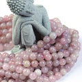 Natural Round Beads Genuine Madagascar Purple Rose Quartz Pink Crystal Strand for DIY Jewelry Making 6mm 8mm 10mm 38cm MegaBDM