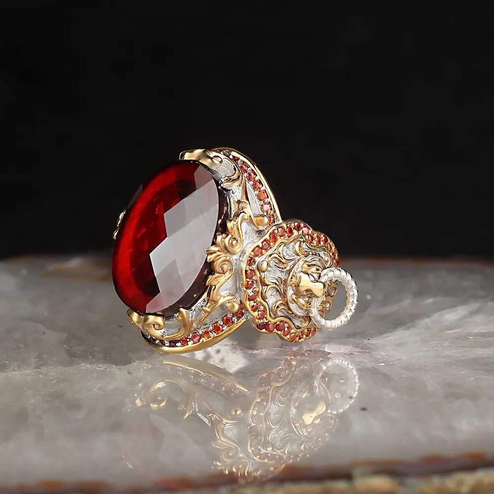 Hot New Men's 925 Sterling Ring Ottoman Style Bi-Color with Rhodium and Gold Plating Hot Sale Fine Rings