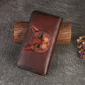 Lady Genuine Leather Cat Embossed Wallet Premium Customized Cowhide Purse