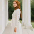 YXD080 Pure White Shirt Long Dress Vintage Style 2026 Eid Tiktok Ig Soft Long Dress Modest Customizable Factory Price Wholesale