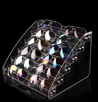 Wholesale Acrylic Sunglasses Stand Eyeglasses Showing Rack Box Multi-layer Glasses Display Rack Showcase