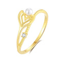 925 Sterling Silver Jewelry  Zircon Glod Fishtail Dolphin Index with Pearl Mossanite Diamond Engagement Rings