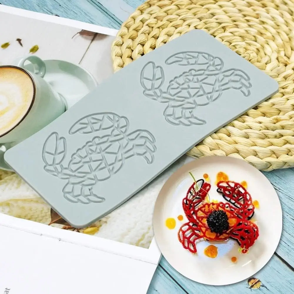 OEM 2 Holes Patisserie Crab Shape Lace Silicone Mould Chocolate Decoration Tool Cake Mold Chocolate Mold Fond Ant Molds
