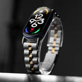 No Gaps Luxury Stainless Steel Watch Band for Xiaomi Mi Band 10/9/8 Metal Watch Straps for Mi Band 9 8nfc 3Beads Bracelet