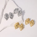 Beimai OEM Waterproof Stainless Steel Gold-Plated Stud Earrings Cute Bow Design Trendy Style for Women Great for Gift