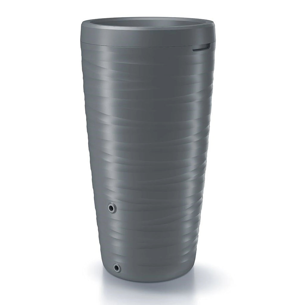 Maze 240L rainwater barrel made of plastic in graphite grey 59.3 (length) x 59.3 (width) x 111 (height) cm