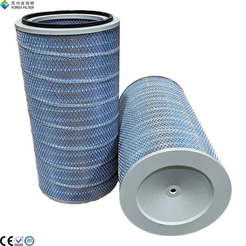Replacement Industrial Dust Collector Blue Nano Flame Retardant F9 Cellulose Paper Pleated Air Filter Element Cartridge