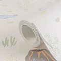 Made Germany Modern Dinosaur Theme Blue Green Non Woven Wallpaper for Children's Room-Sound-Absorbing Wash-Resistant 10.05x0.53m