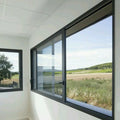 Aluminum Alloy Horizontal Sliding Window with Double Glazing Heat Insulation Stainless Steel Screen for Modern House Kitchen Use
