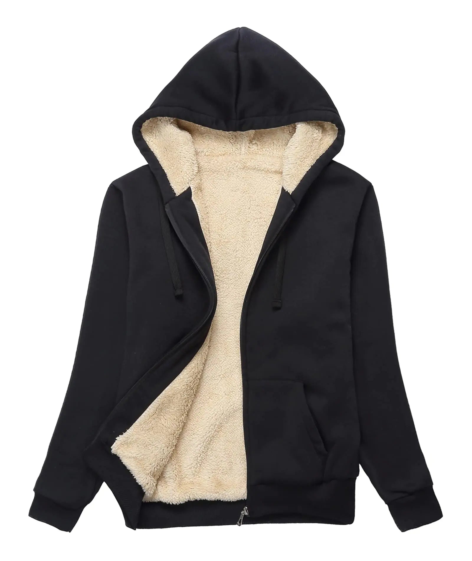 Custom LOGO Heavyweight Polar Fleece Hoodies Zip up Winter Warm Sherpa Lined Hooded Sweatshirts Pullover Cotton Men's Hoodies