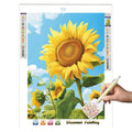 R-Sample Custom Wall Art Sunflowers Canvas Paintings Full Drill DIY 5D Diamond Painting Kit