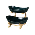 Creative Malachite Double for Household Hotels Oriental Dried Fruit Display Mind Fruit Basket with Plate for Snack Fruit