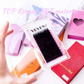 VEYES Jet Black Velvet Lash Trays 6-25mm Wholesale FurMatte Black Eyelash Extensions 0.05 0.07 CC D D Curl Vendors