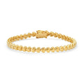 LOZRUNVE 925 Sterling Silver Fashion 18k Gold Plated Heart Tennis Chain Bracelet