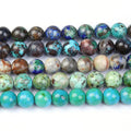 Wholesale Natural Genuine Azurite Chrysocolla Stone Beads Green & Blue Gem Beads for Jewelry Making in 4 6 8 10 12mm Sizes