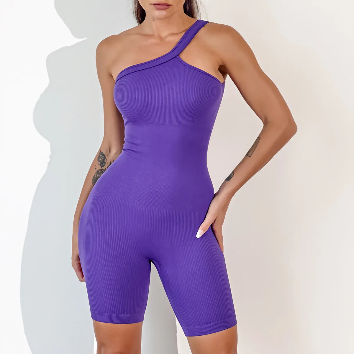 Summer's Women New Skintight Jumpsuit With square Collar and Short Sleeves.Z0907
