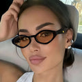 Custom Logo 2025 Trendy Vintage Men Women Small Frame Polygon Sun Glasses UV400 PC Cat Eye Sunglasses