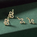 Low MOQ Wholesale zircon snake earring sterling silver 925 gold plating