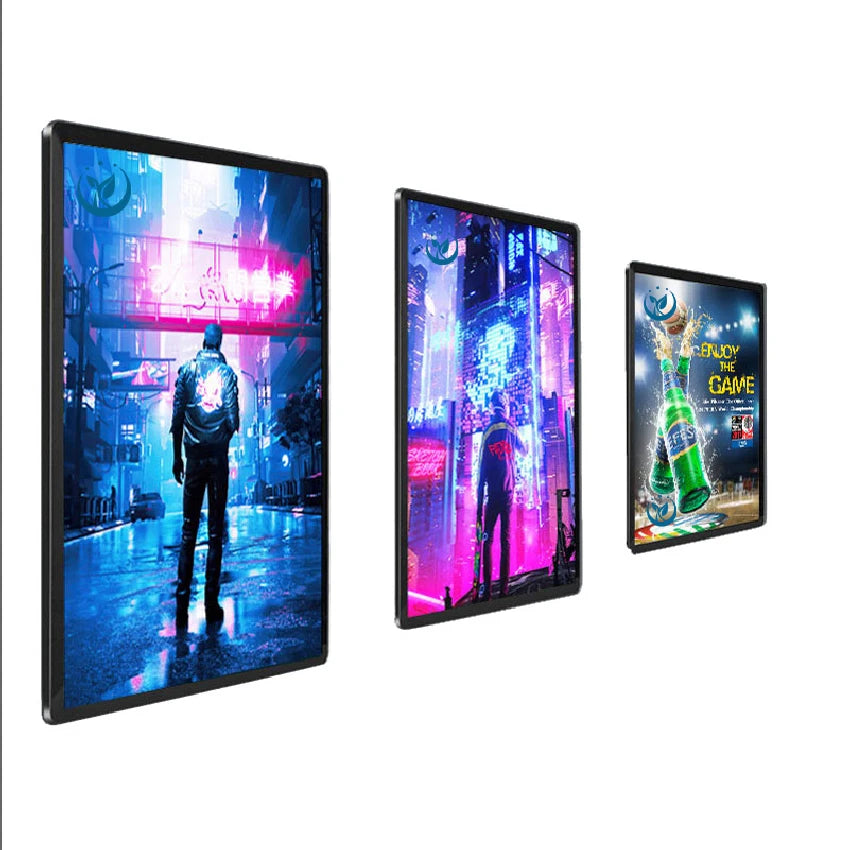 Tempered Glass LED Display Screen Light Boxes with Aluminum Frame Indoor Advertising Sign Boards for Store Hanging Installation