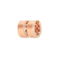 14K Rose Gold & Platinum Lab-Grown Diamond Wedding Hoop Earrings Trendy Huggie Post Back Design Rhodium Plated Pave Setting