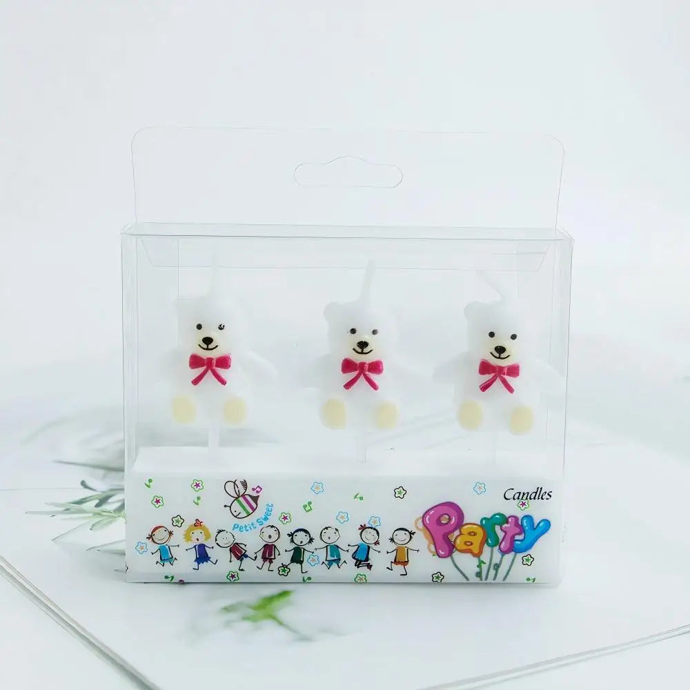 Factory Price Cute Christmas Teddy Bear Shaped Birthday Candles