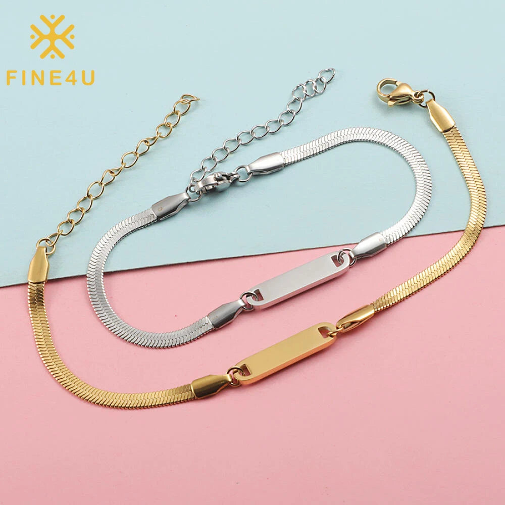 Wholesale 3mm Custom Blade Snake Bone Bracelet Gold Plated Stainless Steel Fashion Waterproof Jewelry Bracelets