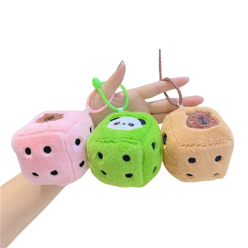 10 Years Capybara Keychain Hanging Toy Plushie Dice Panda Capybara Plush Stuffed Animal Toy Car Decor Plush Capybaras Pulsera