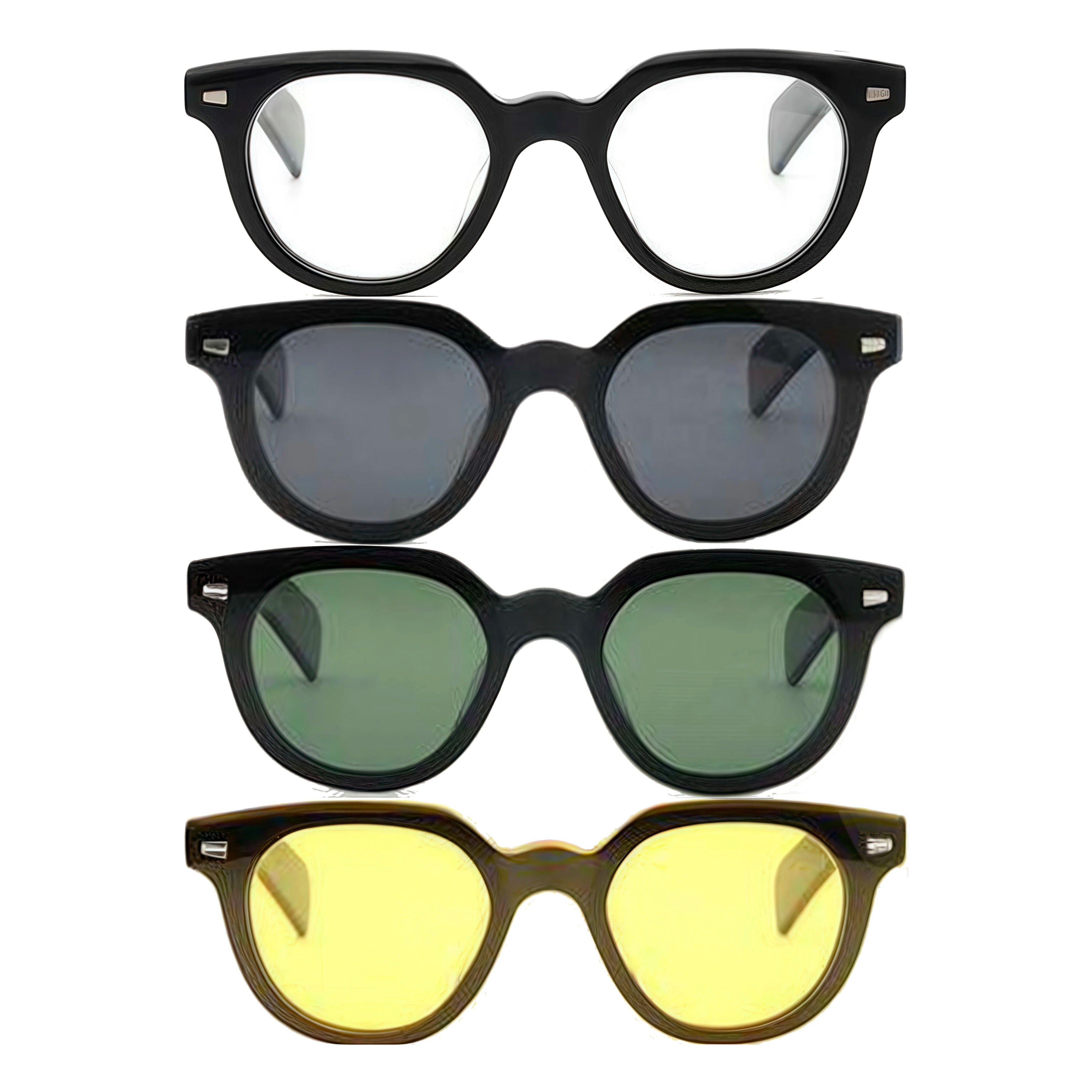 Acetate Frame Full Rim TAC Clip-On Sunglasses Unisex Multi-Color Day-Night Use Retro Square Optical Eyewear Lightweight