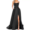 Summer New European American Women Solid Color Extra Long Maxi Dress Casual Elegant Daily Party Cross Border Ladies Long Dress