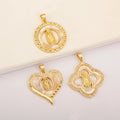 QIKU Our Lady of Guadalupe Pendant 3 Styles 18K Gold Plated CZ Stones Catholic Religious Jewelry for Necklace Making