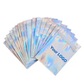 One Side Clear Resealable Zipper Laser Foil Ziplock Plastic Food Packaging Holographic Mylar Bag for Clothing