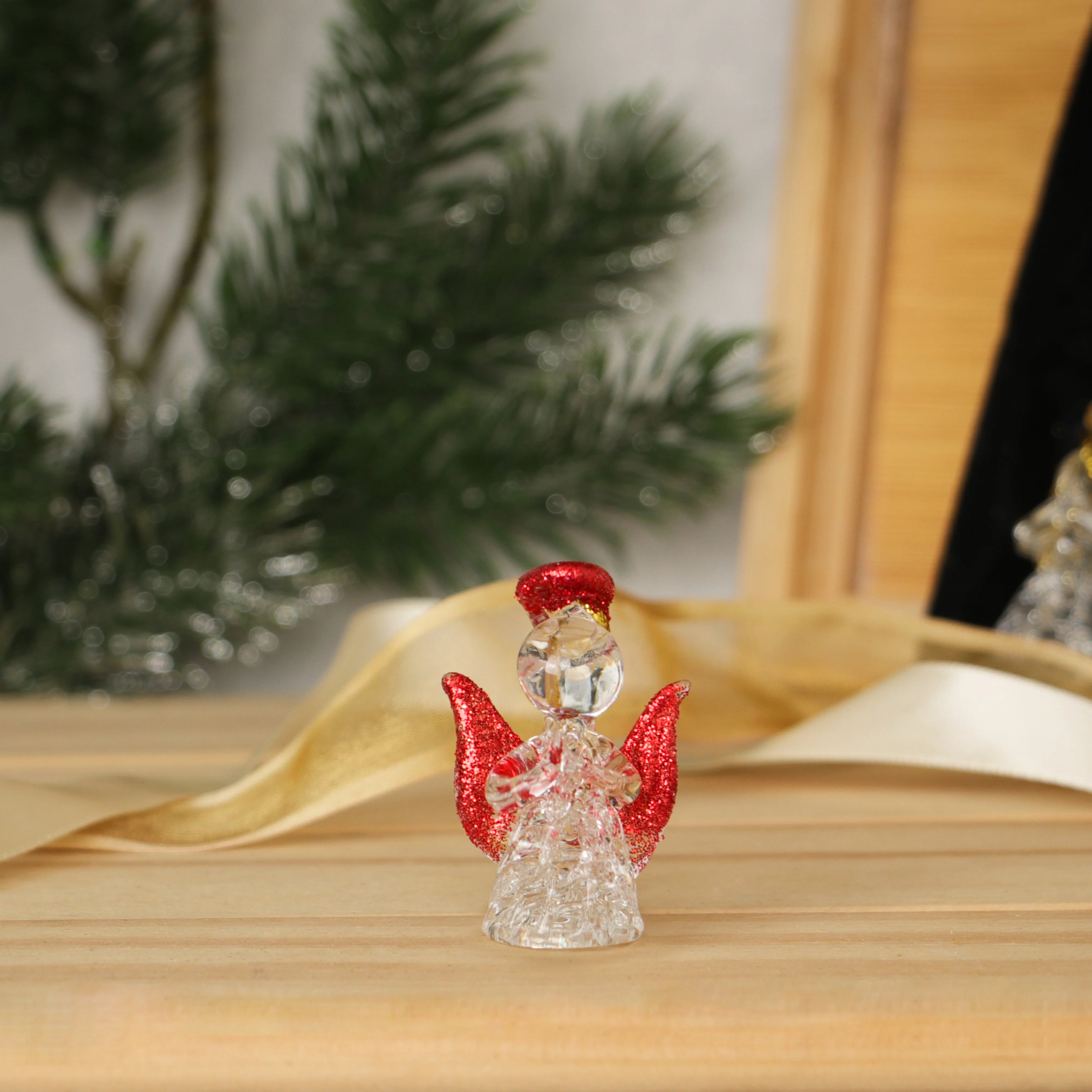 Best Selling Customized Color/Size/Shape Christmas Ornament Bow 15cm Glass Tree Beads PVC Box Packaging Accept Customized Logo