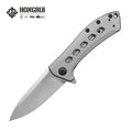 Hongrui 2026 New Design CNC D2 Steel Outdoor Folding Knife Survival Pocket Hunting Knife Titanium Alloy Handle for Camping