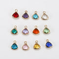 DIY Simple 8*10MM Brass Silver/Gold 12 Birthstone Lucky Charm Pendant Design for Girls Women Jewelry